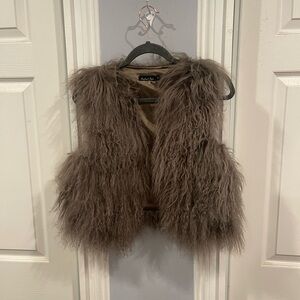 VINTAGE Y2K LAMB FUR VEST BOHO BOHEMIAN CHIC